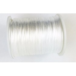 Fil nylon satiné  - Blanc  1mm (1 mètre)