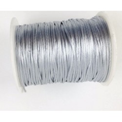 Fil nylon satiné  -Gris 2 mm   (1 mètre)