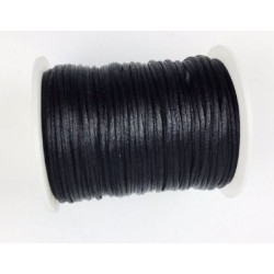 Fil nylon satiné  - Noir 2 MM (1 mètre)