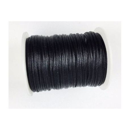 Fil nylon satiné  - Noir 2 mm (1 mètre)