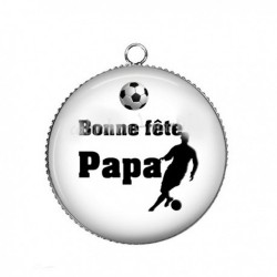 Cabochon argent -Bonne fête Papa