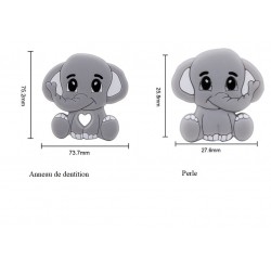 Eléphant  et sa perle  en silicone