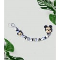 Attache Tétine Personnalisable mickey bleu ciel