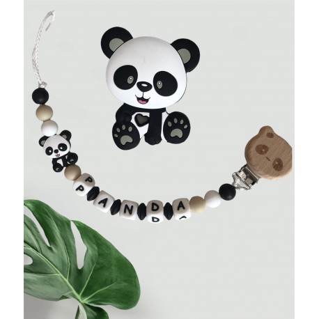 Ensemble anneau de dentition, attache Panda Naturel