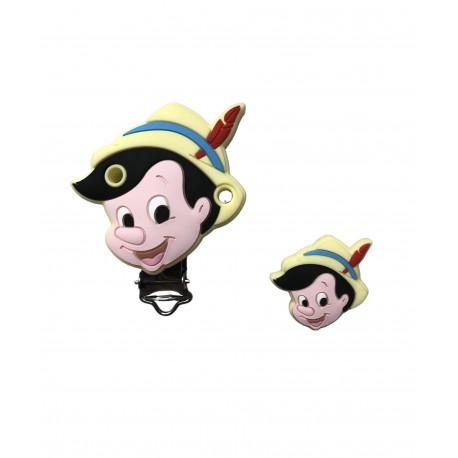 Clip et perle silicone Pinocchio