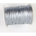 Fil nylon satiné  -Gris 2 mm  la bobine