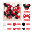 Kit attache tétine Minnie rouge et noir