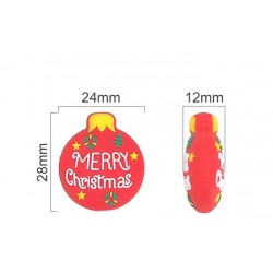 Perle silicone Boule de noel Merry Christmas