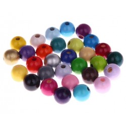 Perle Bois  Rondes 12 mm