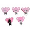 Lot de 5 Clip silicone Koala Rose