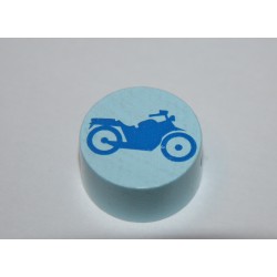 Perle en bois Moto bleue